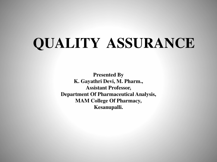 quality assurance n.w
