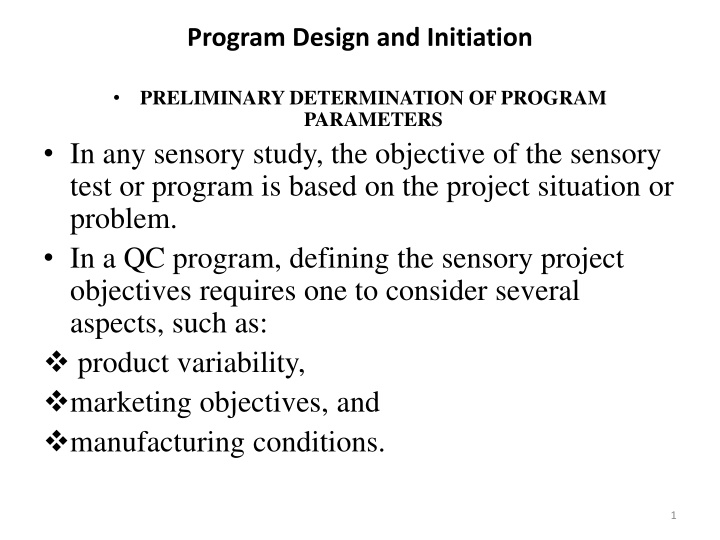 program design and initiation n.w