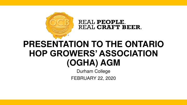 presentation to the ontario hop growers n.w