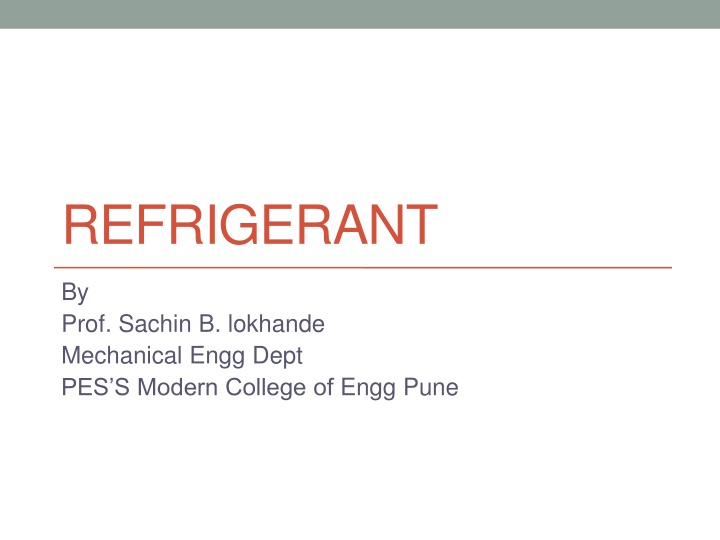 Overview of Refrigerants: Definition, History, and Classification
