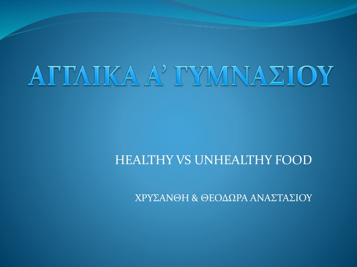 healthy vs unhealthy food n.w