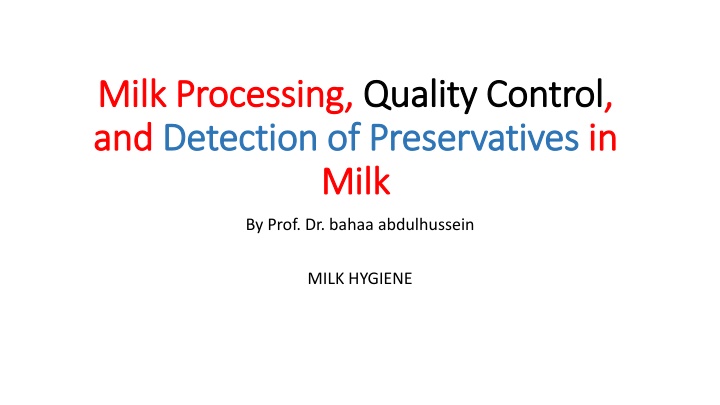 milk processing milk processing quality control n.w