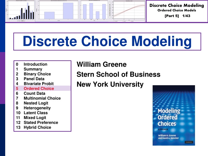 discrete choice modeling ordered choice models n.w