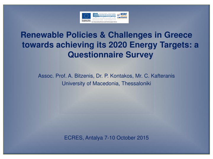 renewable policies challenges in greece towards n.w