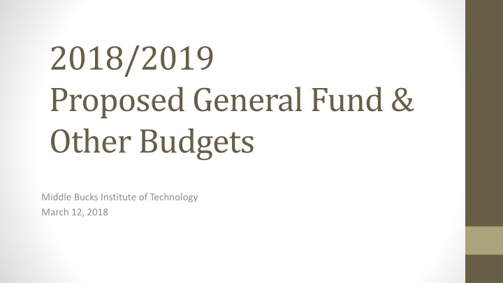 2018 2019 proposed general fund other budgets n.w