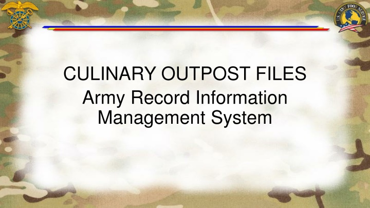 culinary outpost files army record information n.w