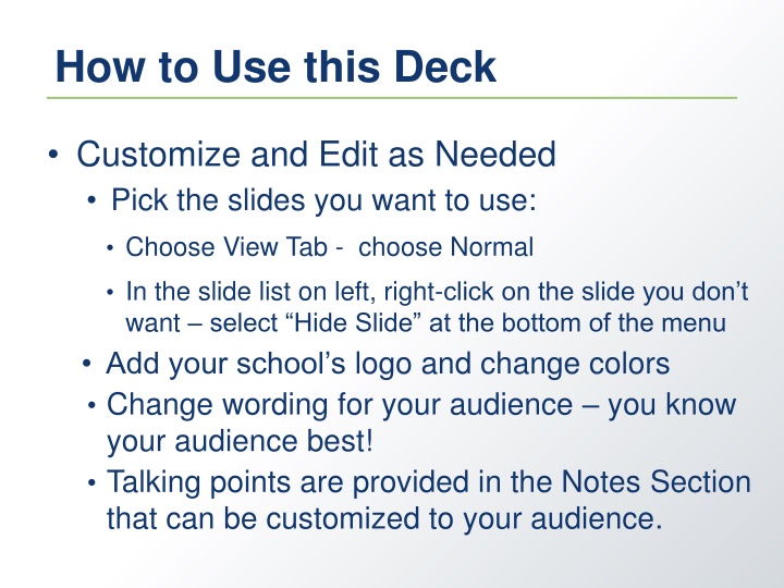 how to use this deck n.w