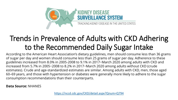 trends in prevalence of adults with ckd adhering n.w