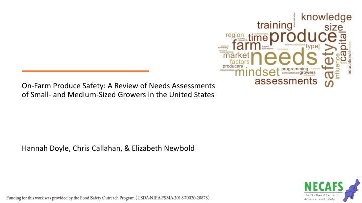 on farm produce safety a review of needs n.w