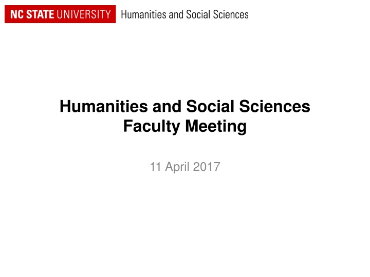 humanities and social sciences faculty meeting n.w