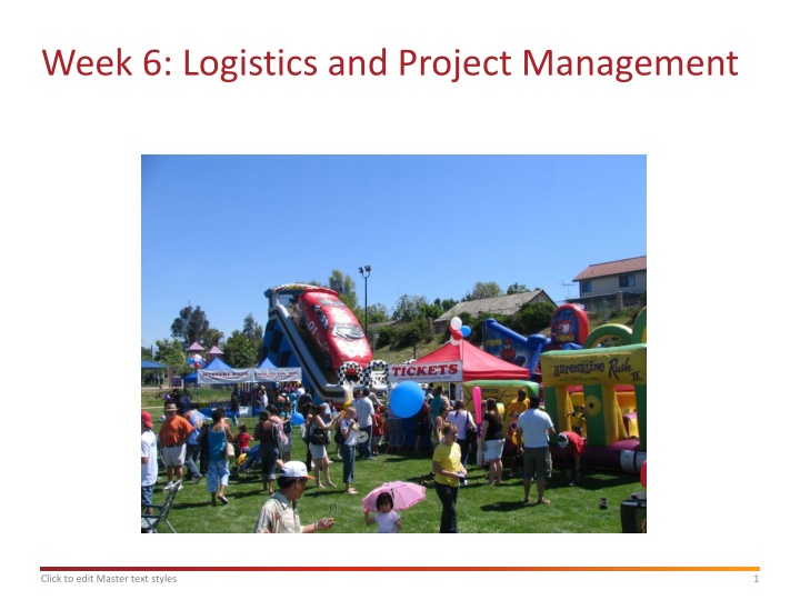 week 6 logistics and project management n.w