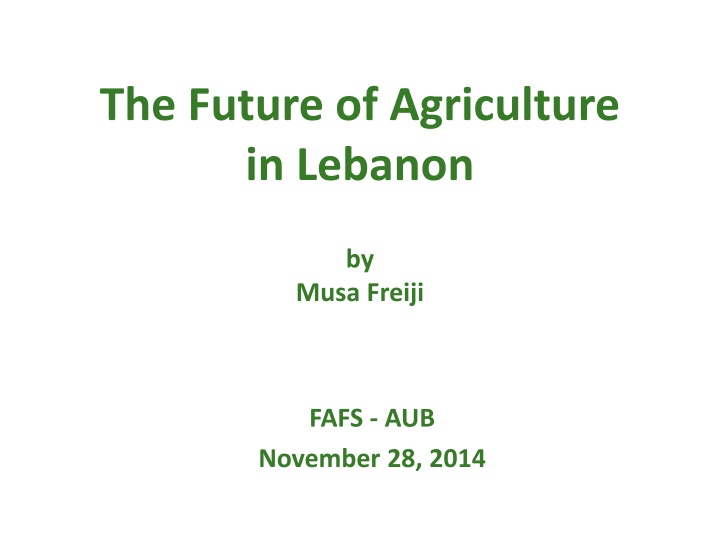 the future of agriculture in lebanon n.w