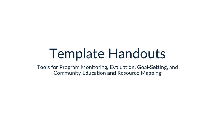 template handouts tools for program monitoring n.w