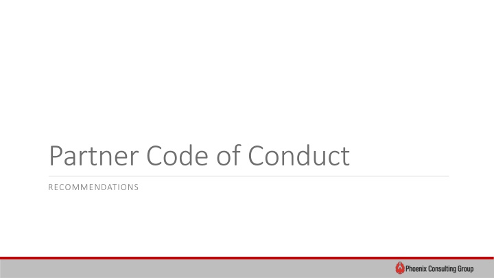 partner code of conduct n.w