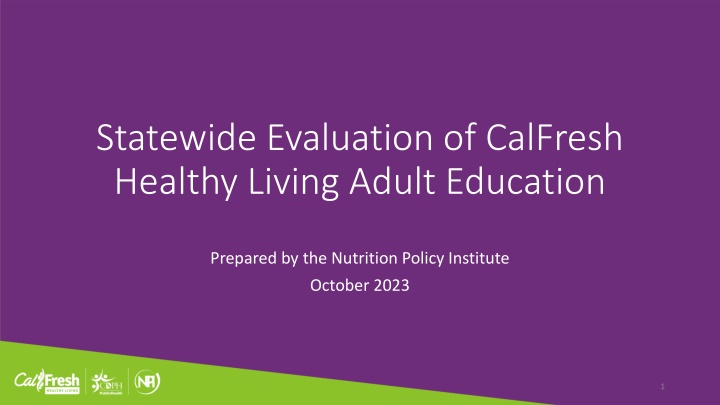 statewide evaluation of calfresh healthy living n.w