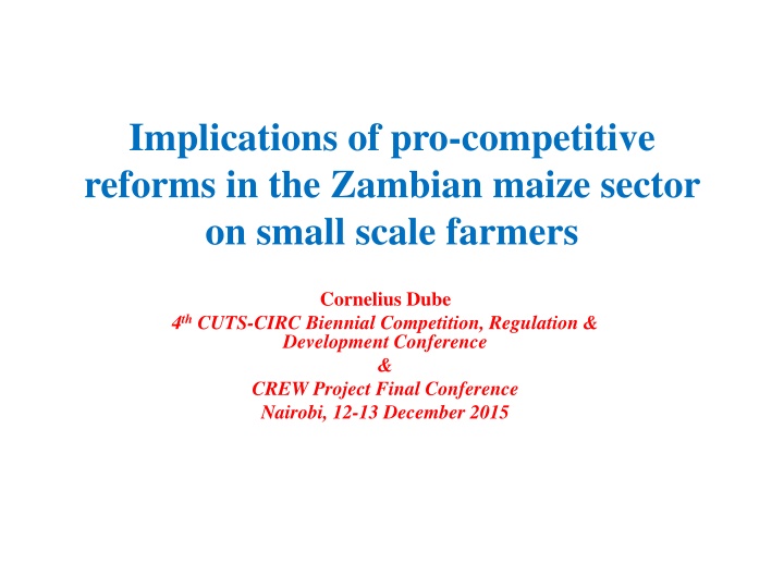 implications of pro competitive reforms n.w