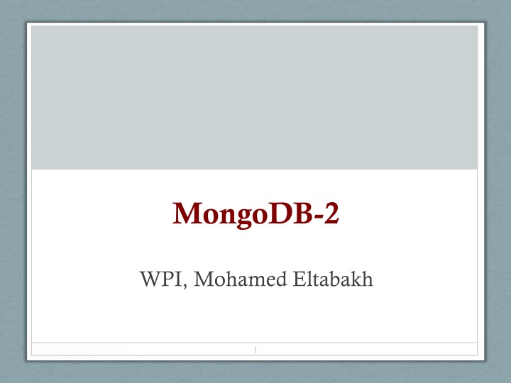 mongodb 2 n.w