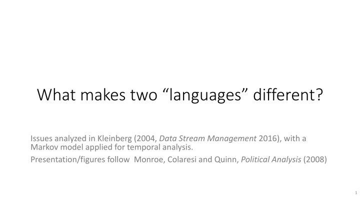 w hat makes two languages different n.w