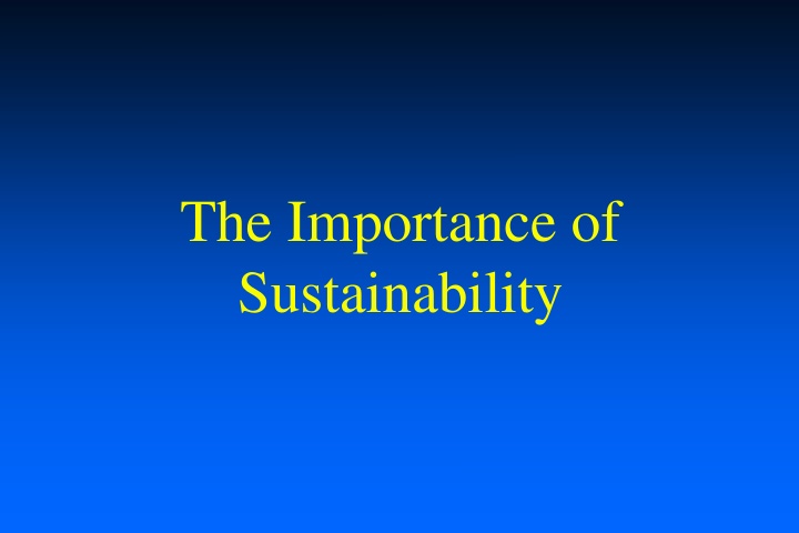 the importance of sustainability n.w