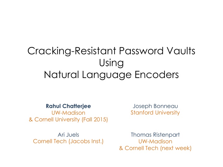 cracking resistant password vaults using natural n.w