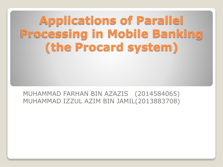 applications of parallel processing in mobile n.w