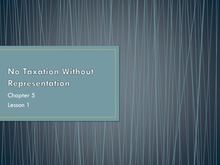 no taxation without representation chapter n.w