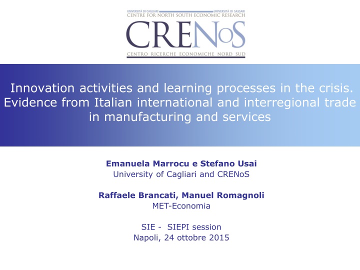 innovation activities and learning processes n.w
