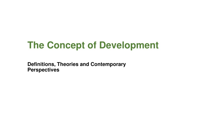 the concept of development n.w