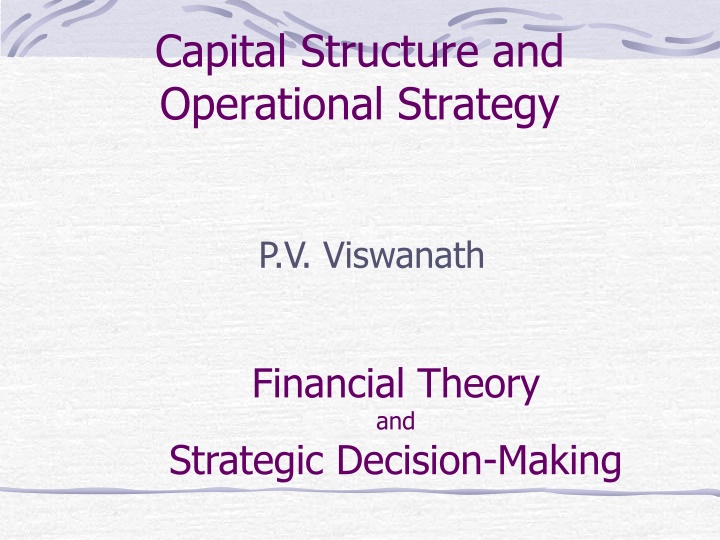 capital structure and operational strategy n.w