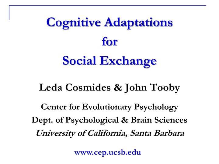 cognitive adaptations for social exchange n.w