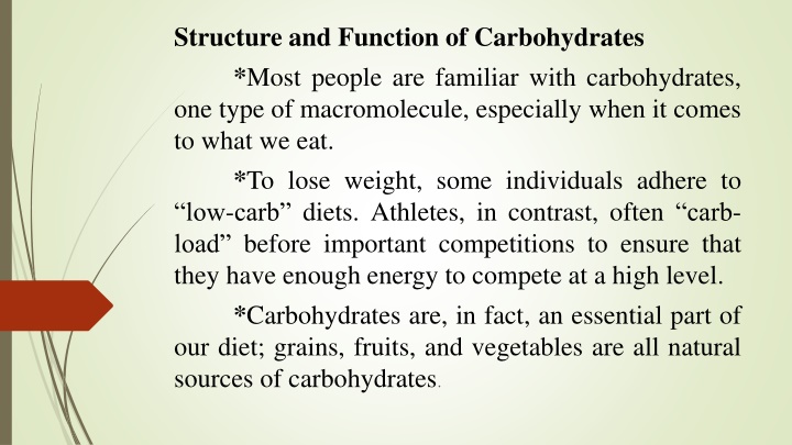 structure and function of carbohydrates most n.w