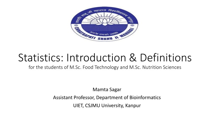 statistics introduction definitions n.w