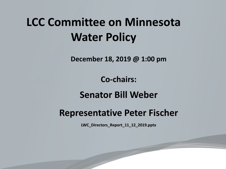 lcc committee on minnesota water policy n.w