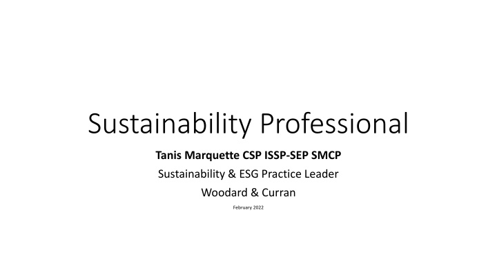Sustainability Professional Tanis Marquette - ESG Practice Leader