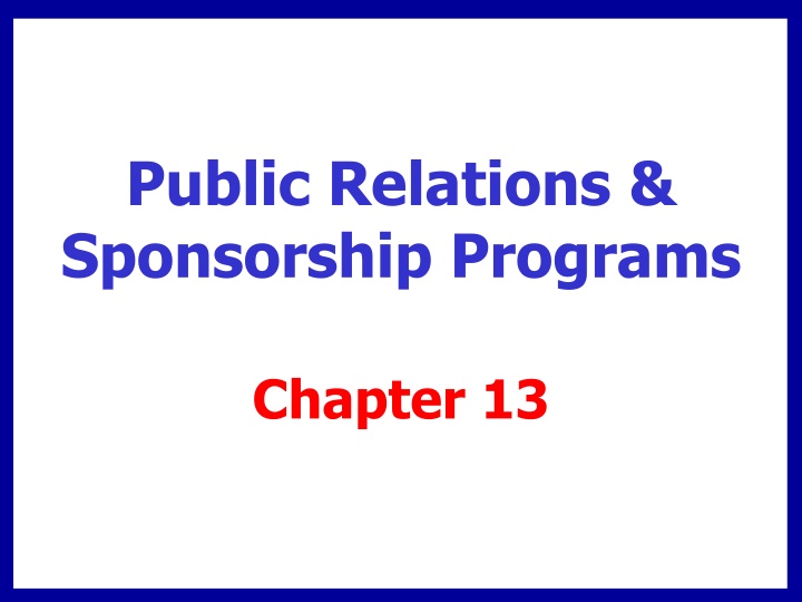 public relations sponsorship programs n.w