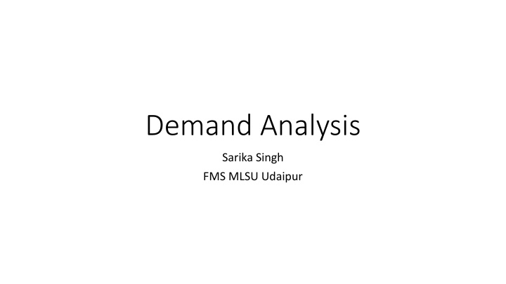 demand analysis n.w