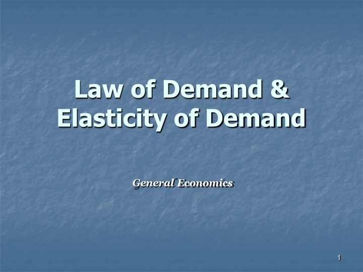 law of demand elasticity of demand n.w