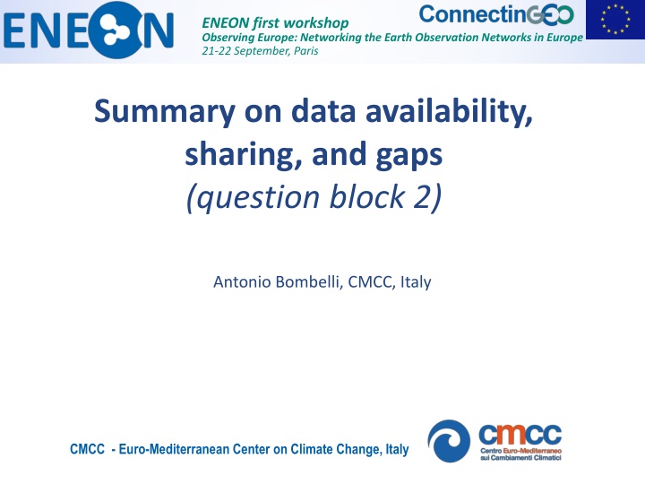 eneon first workshop observing europe networking n.w