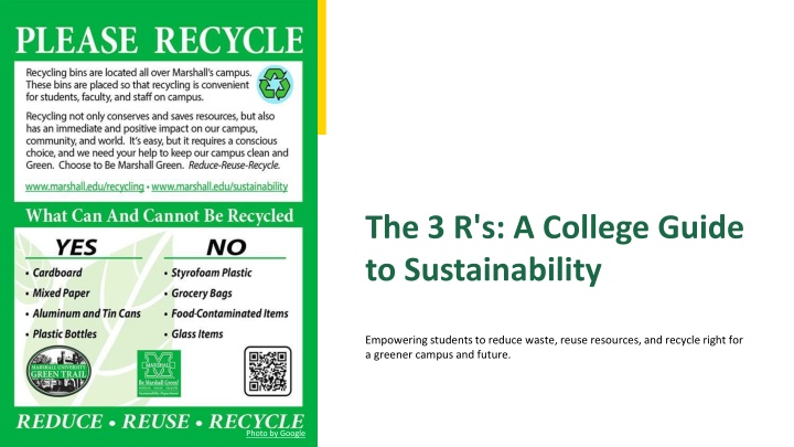 the 3 r s a college guide to sustainability n.w