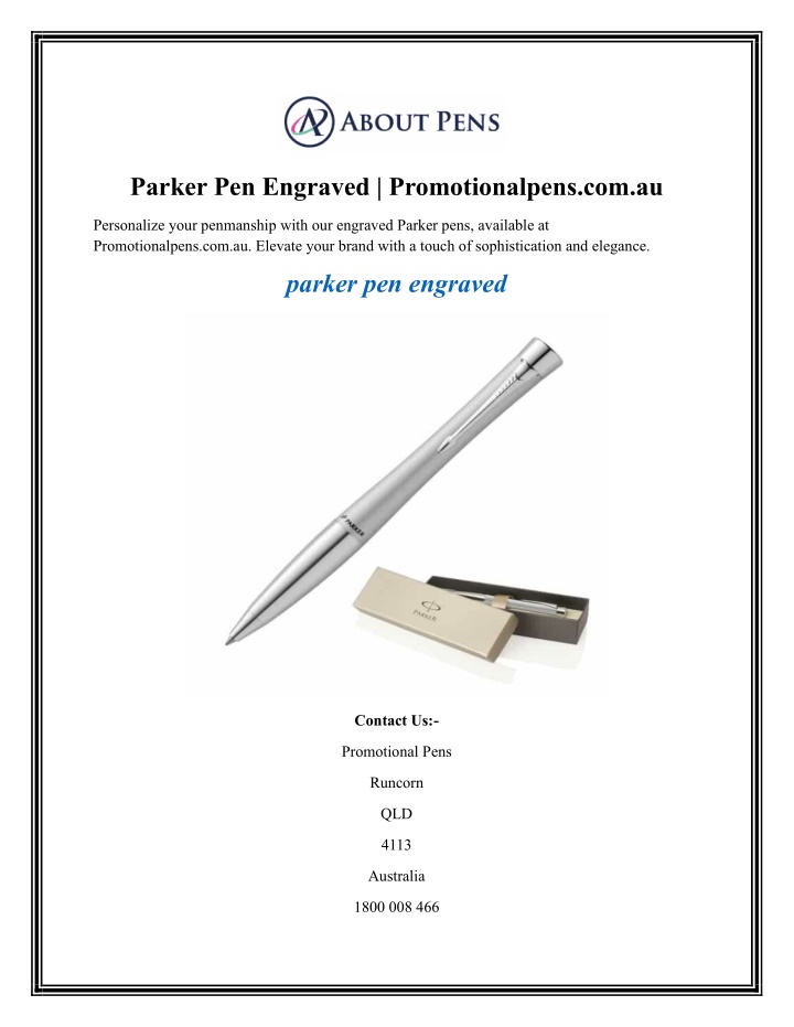 parker pen engraved promotionalpens com au n.w