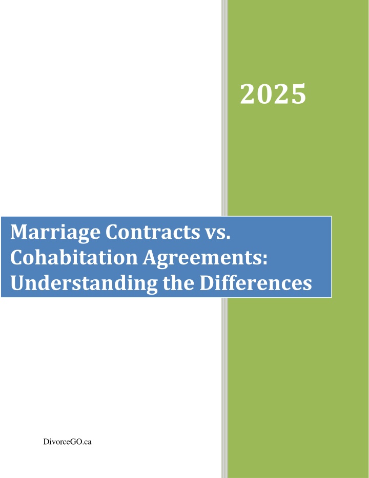 Marriage Contracts vs. Cohabitation Agreements: Understanding the Differences