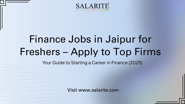 Finance Jobs in Jaipur for Freshers – Apply to Top Firms