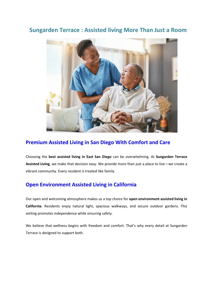 sungarden terrace assisted living more than just n.w