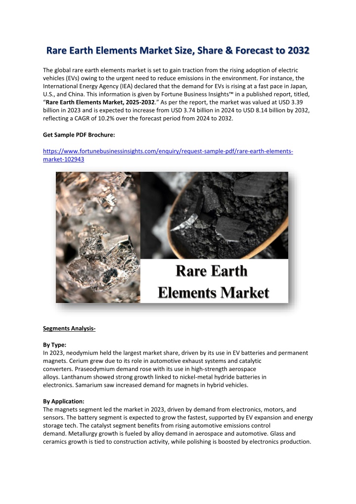 rare earth elements market size share forecast n.w