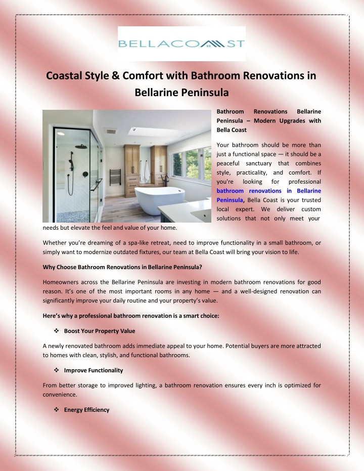 coastal style comfort with bathroom renovations n.w
