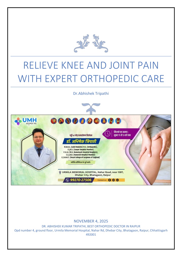 relieve knee and joint pain with expert n.w