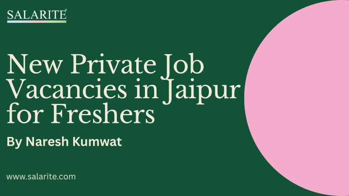 new private job vacancies in jaipur for freshers n.w