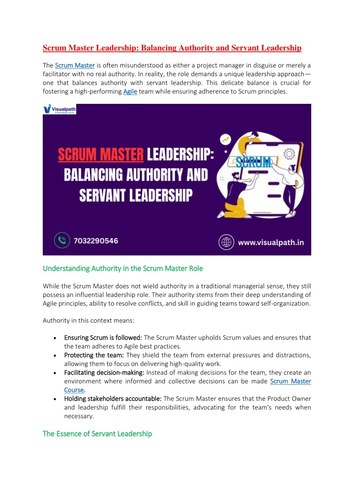 scrum master leadership balancing authority n.w