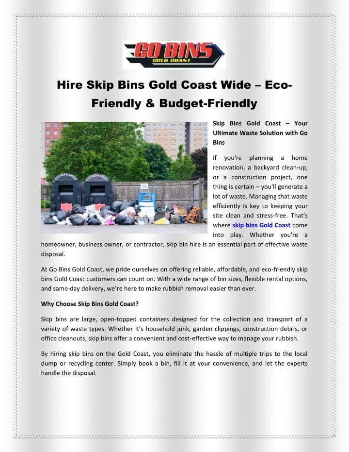 hire skip bins gold coast wide eco friendly n.w