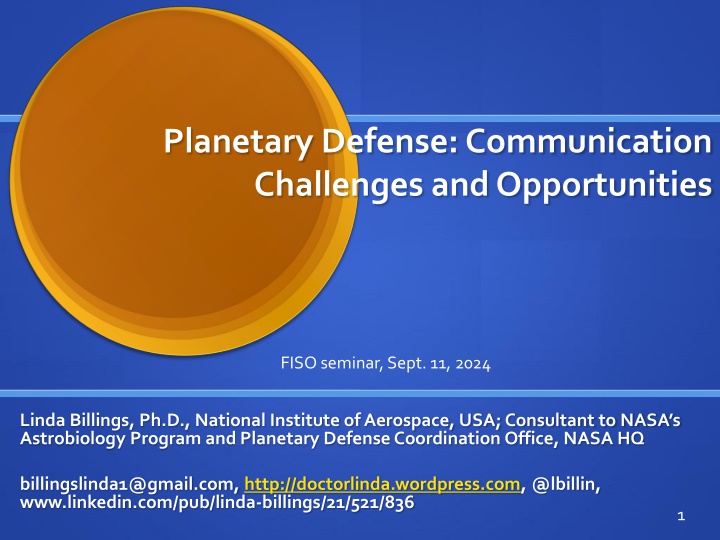 planetary defense communication challenges n.w